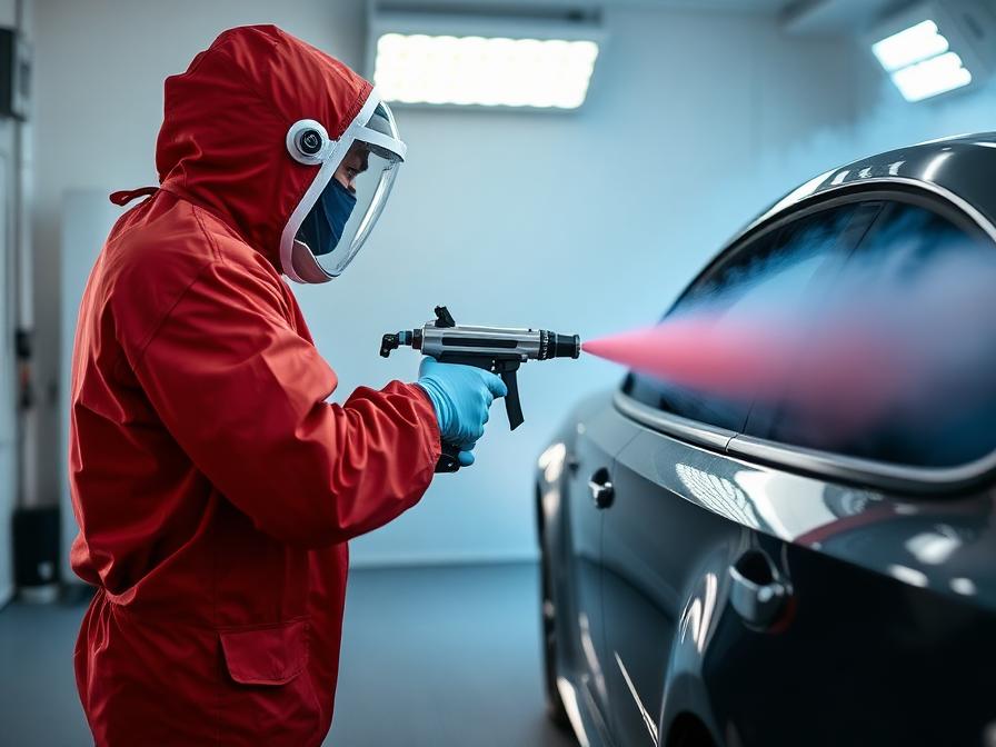 Serviço de pintura automóvel em cabine